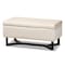 Baxton Studio Esther Modern and Contemporary Beige Velvet Fabric and Dark Brown Finished Wood Storage Ottoman 178-11297-Zoro - alternate 1